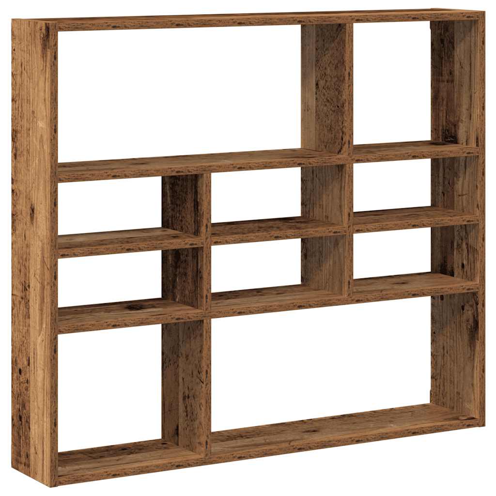 Wandschap 90x16x78 cm bewerkt hout oud houtkleurig