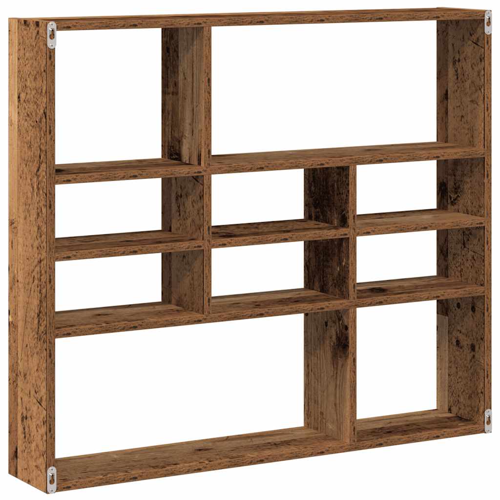 Wandschap 90x16x78 cm bewerkt hout oud houtkleurig