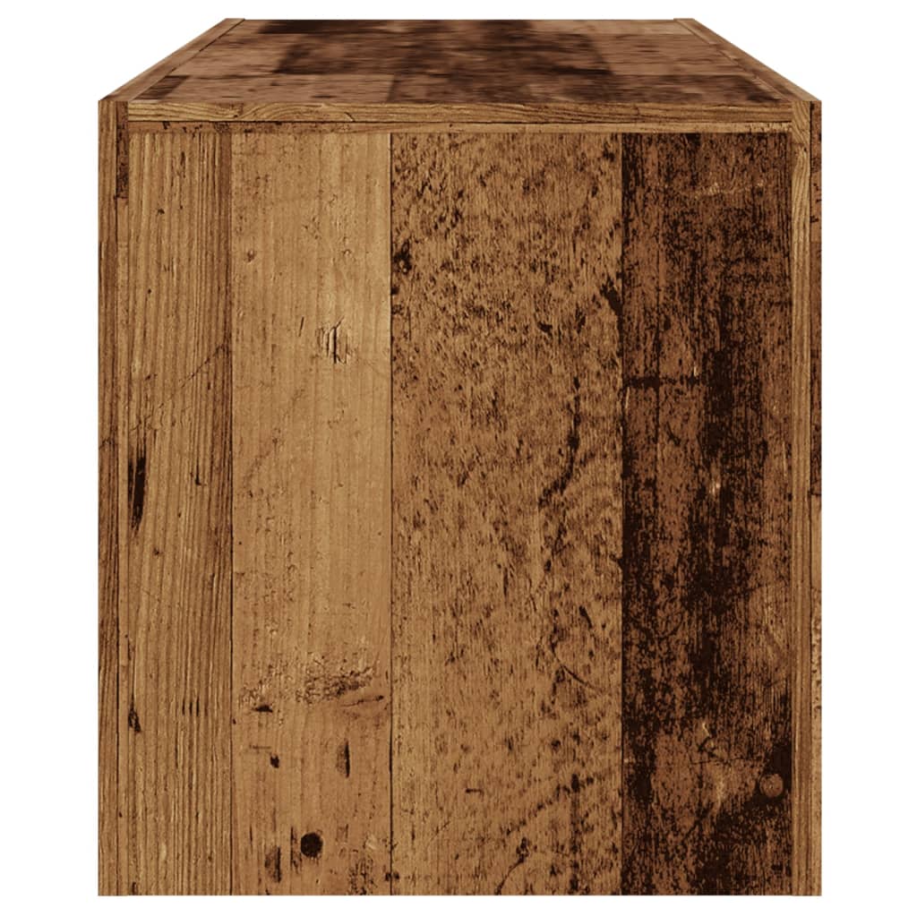 Tv-meubel met LED 120x36,5x40 cm bewerkt hout oud hout