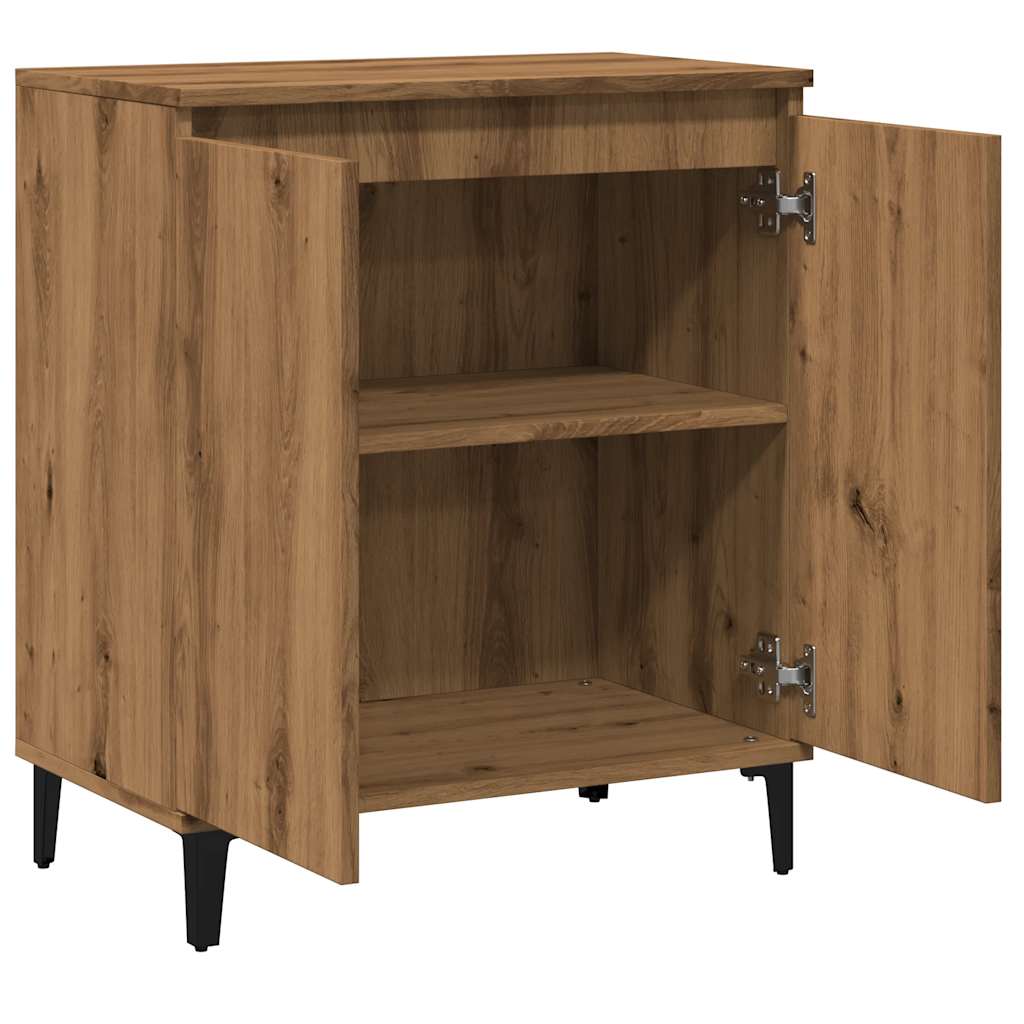 Dressoir 60x35x70 cm bewerkt hout artisanaal eikenkleur