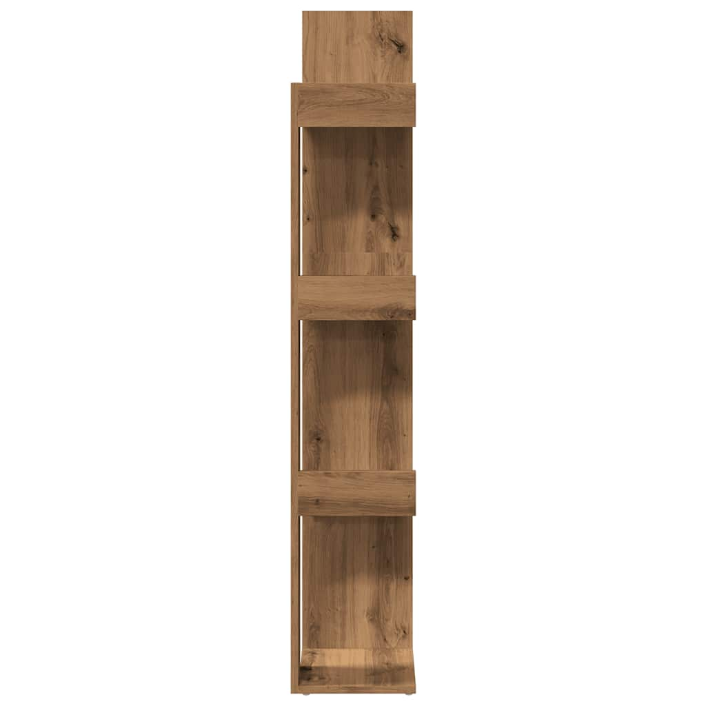 Boekenkast 86x25,5x140 cm bewerkt hout artisanaal eikenkleur