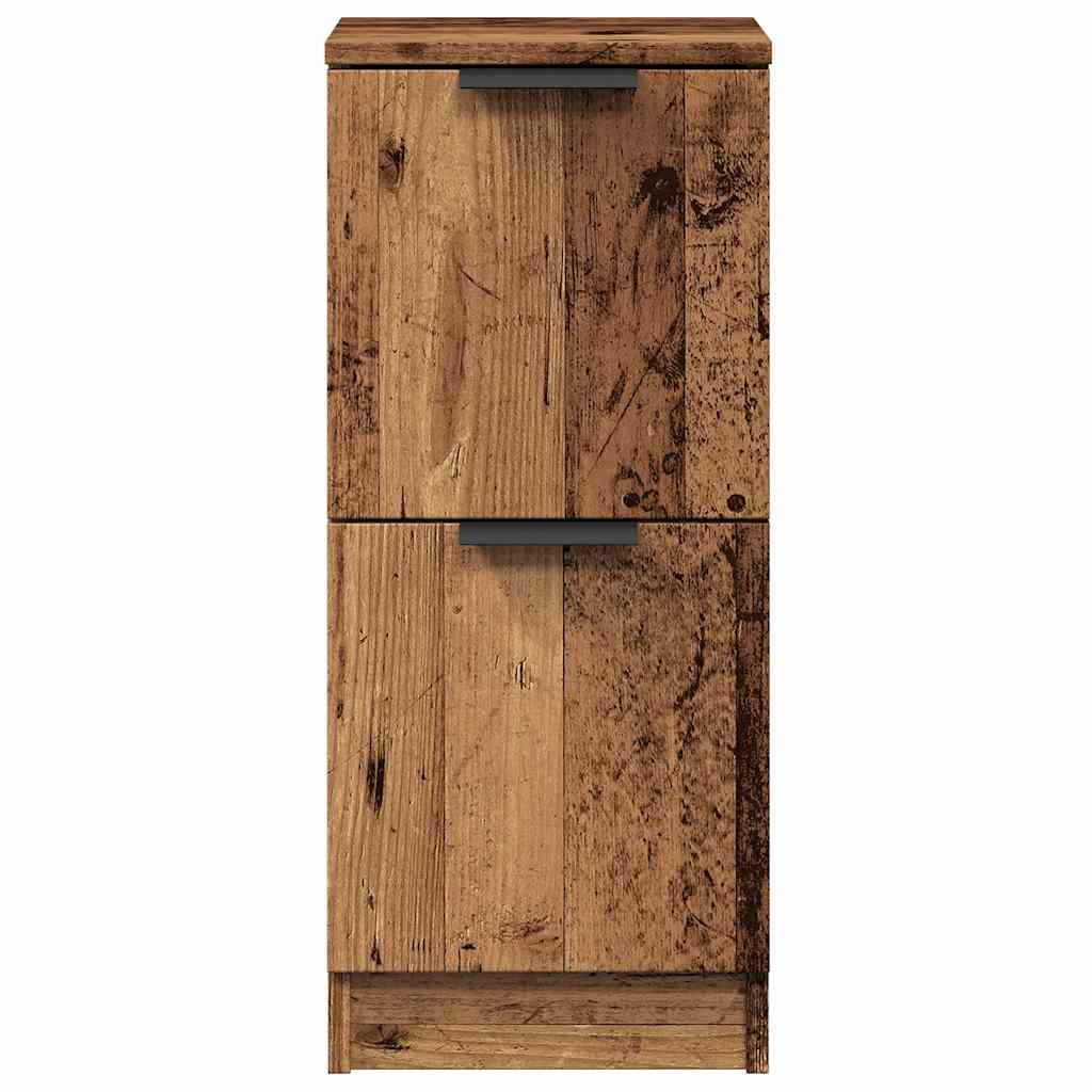 Dressoirs 2 st 30x30x70 cm bewerkt hout oud houtkleurig