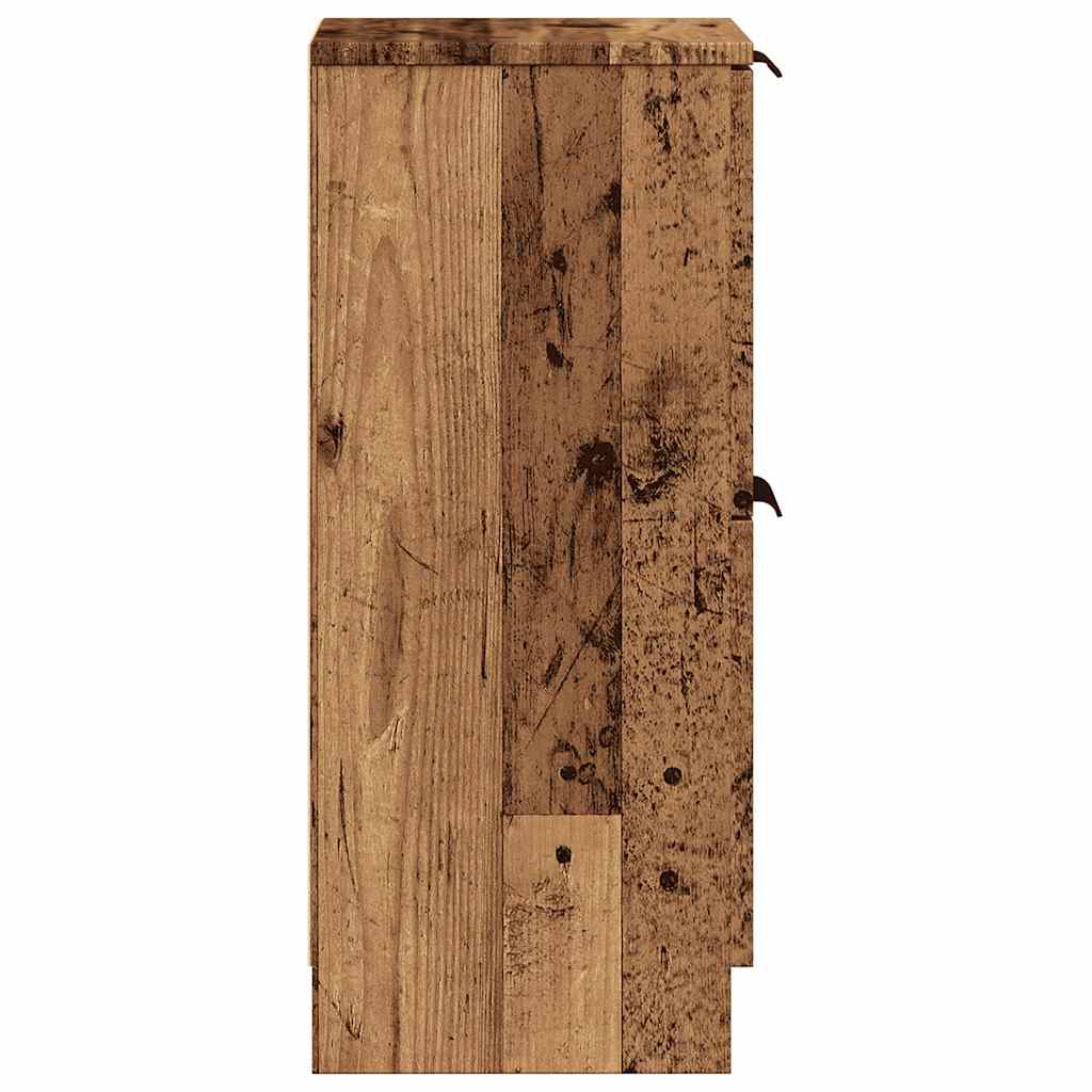 Dressoirs 2 st 30x30x70 cm bewerkt hout oud houtkleurig