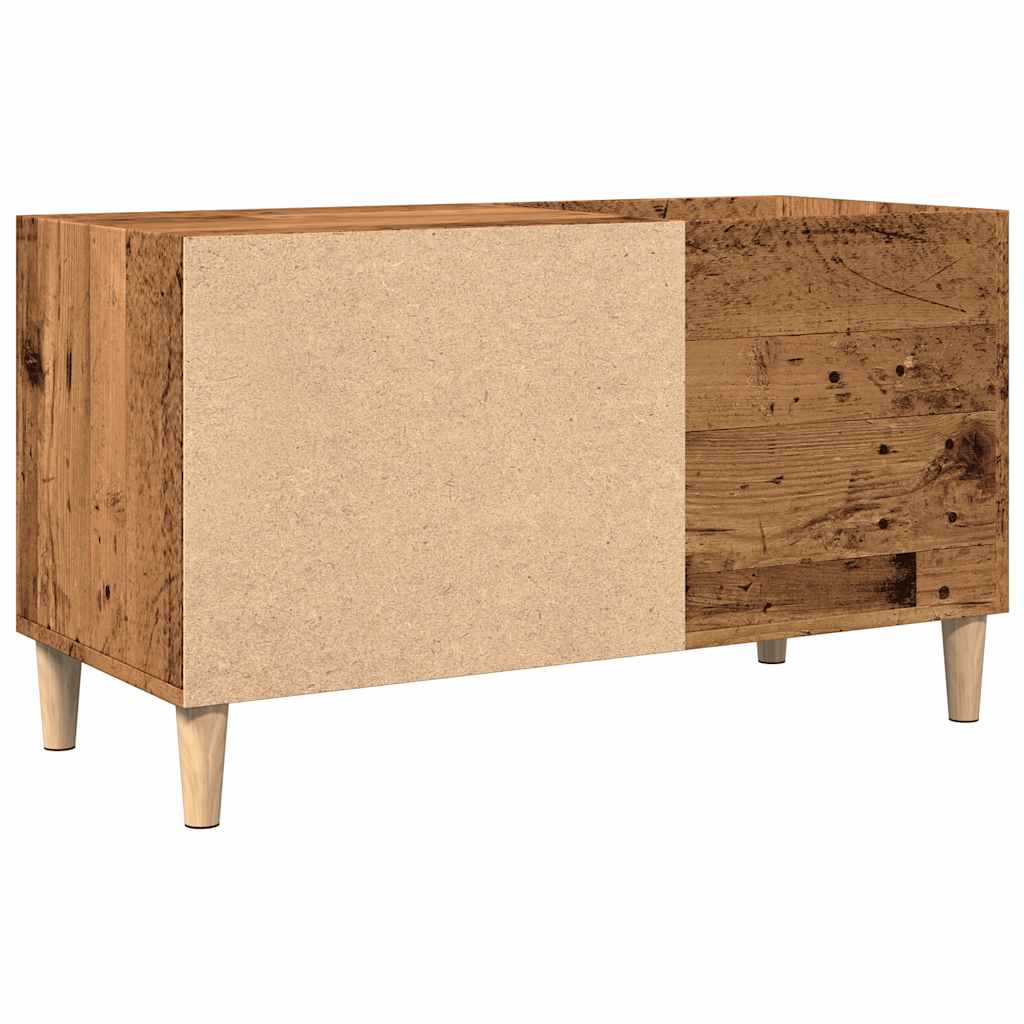 Platenkast 84,5x38x48 cm bewerkt hout oud houtkleurig