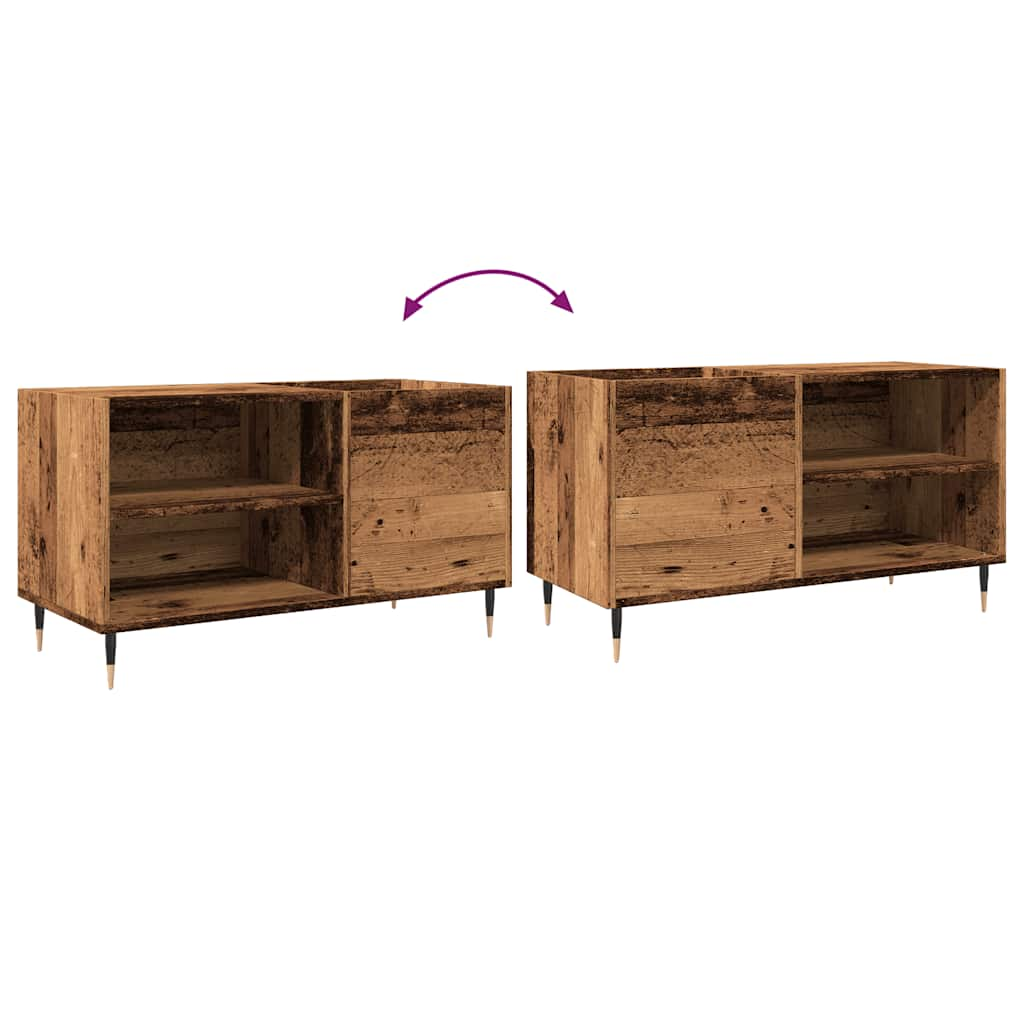 Platenkast 84,5x38x48 cm bewerkt hout oud houtkleurig