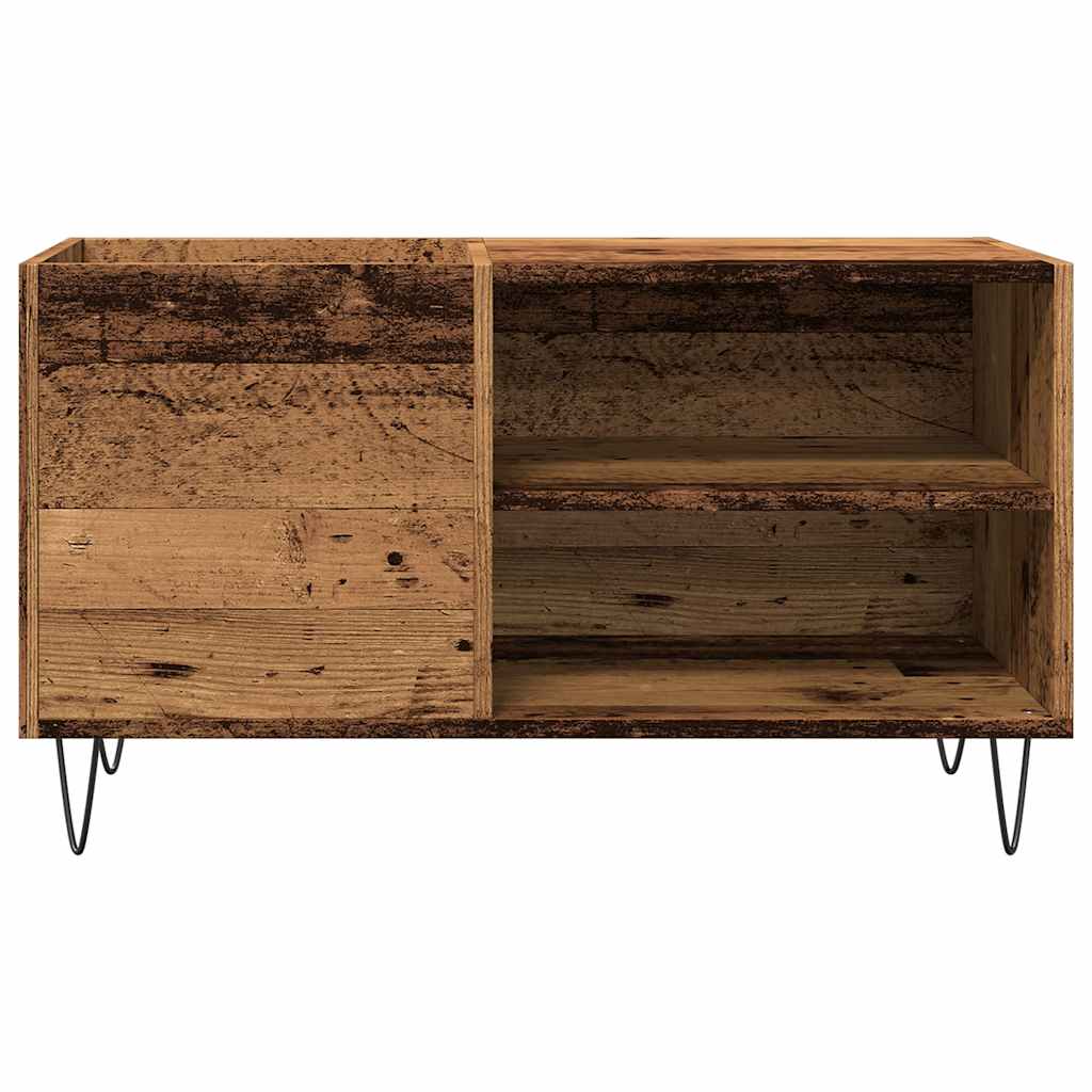 Platenkast 84,5x38x48 cm bewerkt hout oud houtkleurig