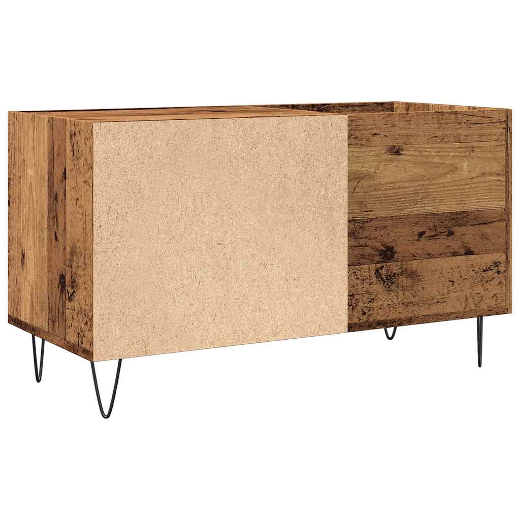 Platenkast 84,5x38x48 cm bewerkt hout oud houtkleurig