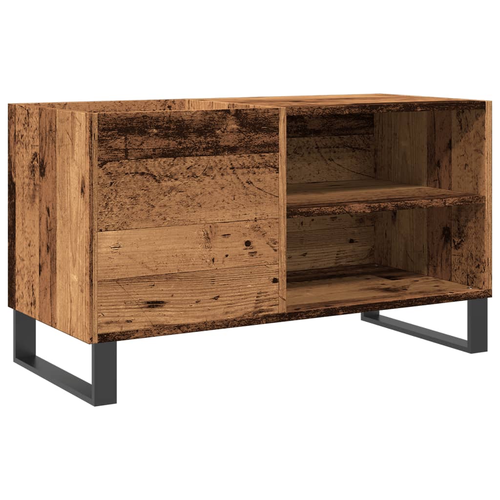 Platenkast 84,5x38x48 cm bewerkt hout oud houtkleurig