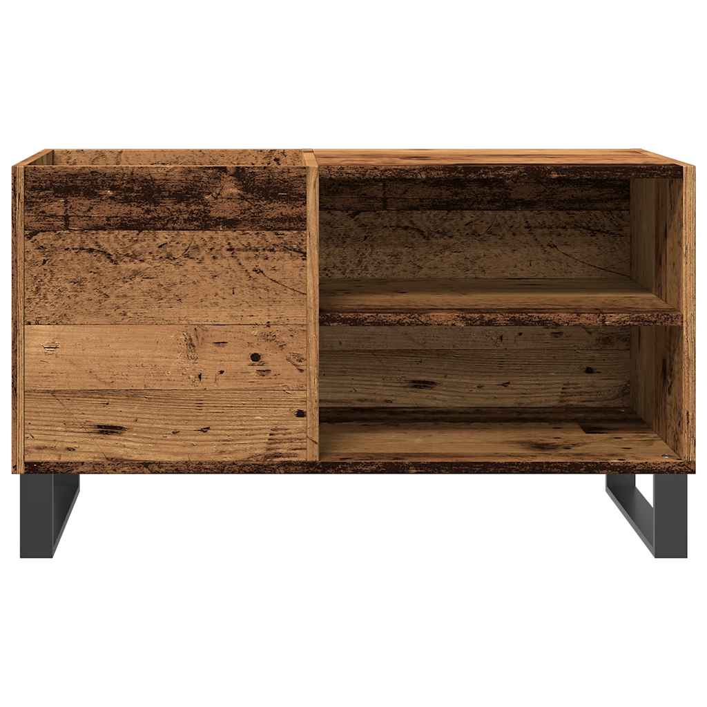 Platenkast 84,5x38x48 cm bewerkt hout oud houtkleurig