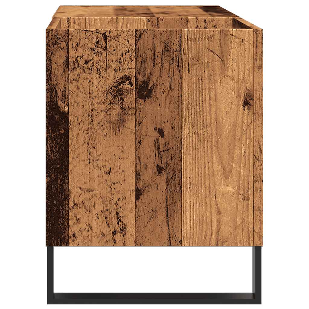 Platenkast 84,5x38x48 cm bewerkt hout oud houtkleurig