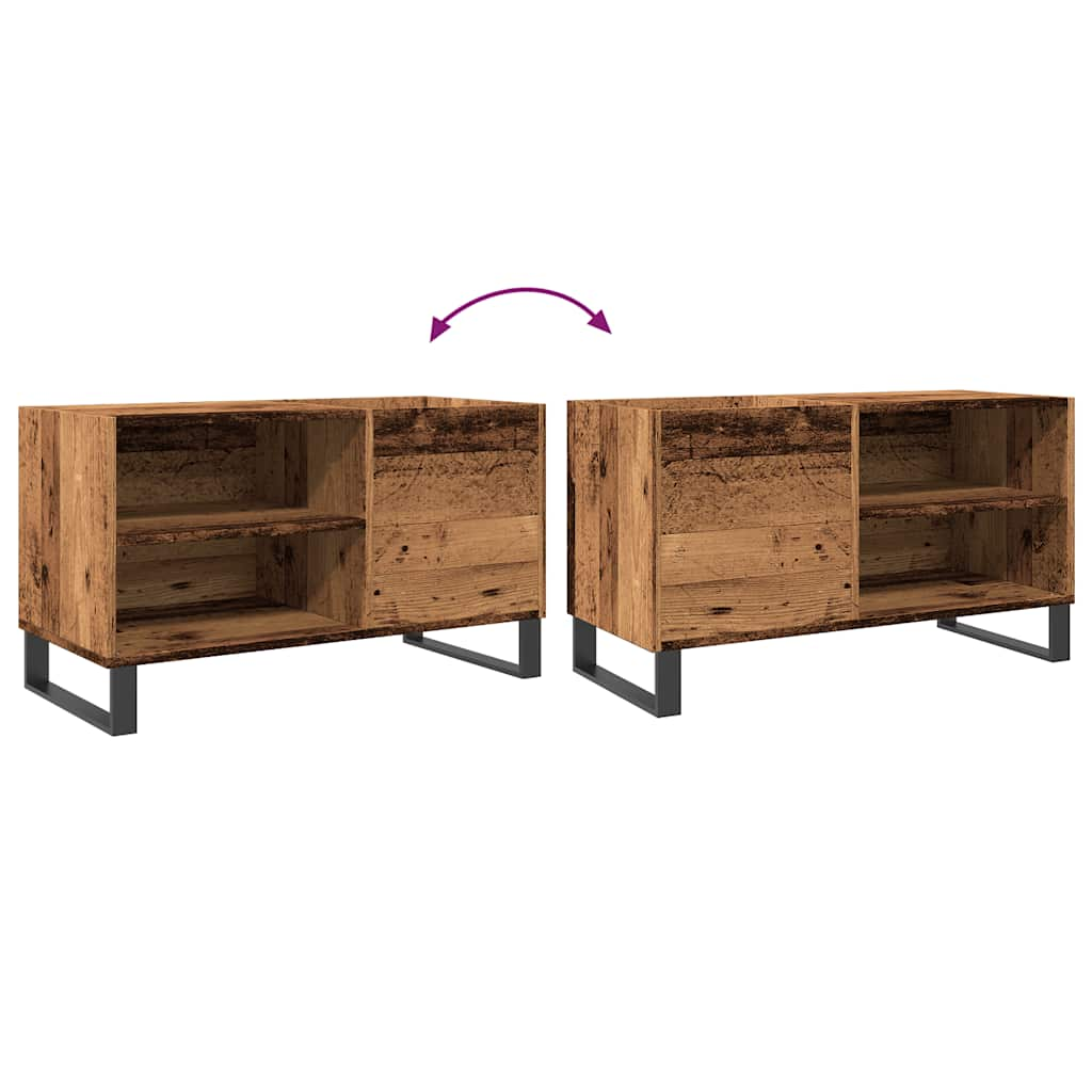 Platenkast 84,5x38x48 cm bewerkt hout oud houtkleurig