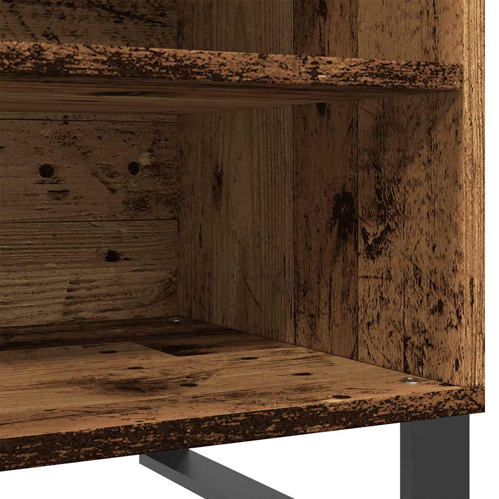 Platenkast 84,5x38x48 cm bewerkt hout oud houtkleurig