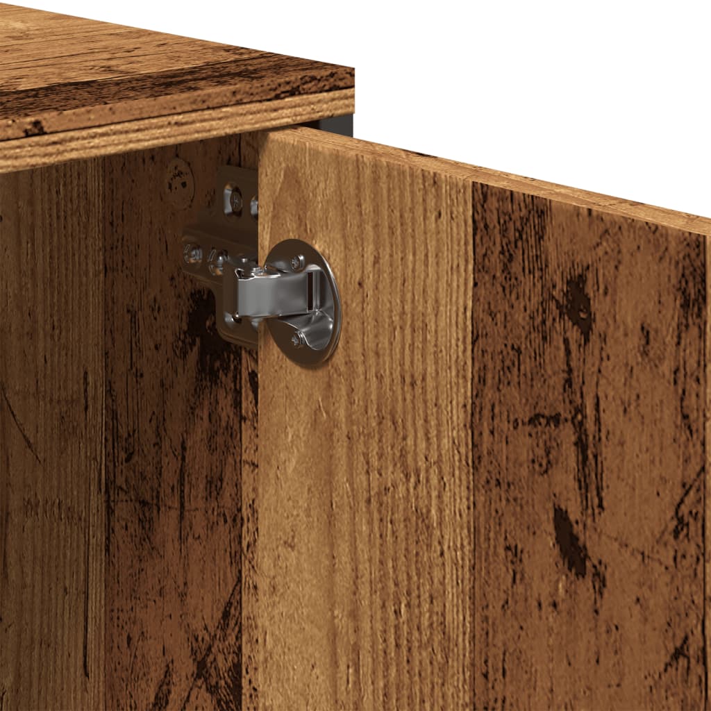 Tv-meubel met lade 200x25x44 cm bewerkt hout oud houtkleurig