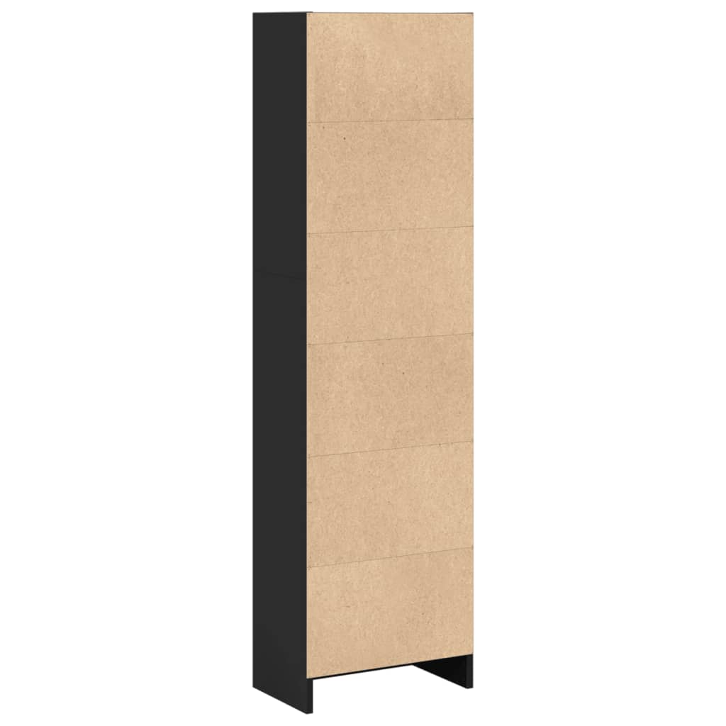 Boekenkast 40x24x143 cm bewerkt hout zwart