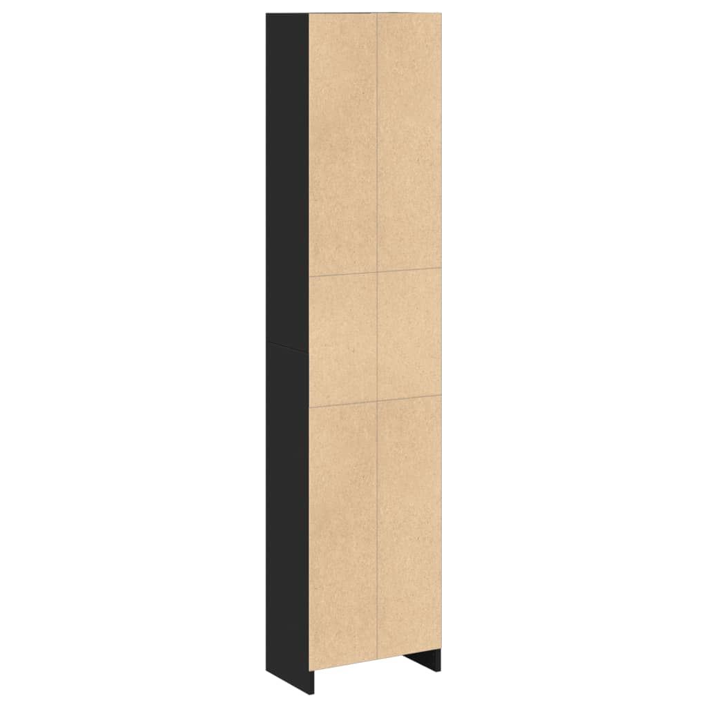 Boekenkast 40x24x176 cm bewerkt hout zwart