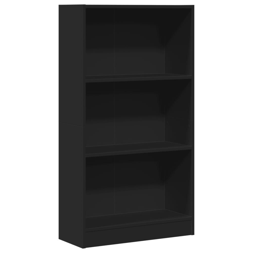 Boekenkast 60x24x109 cm bewerkt hout zwart