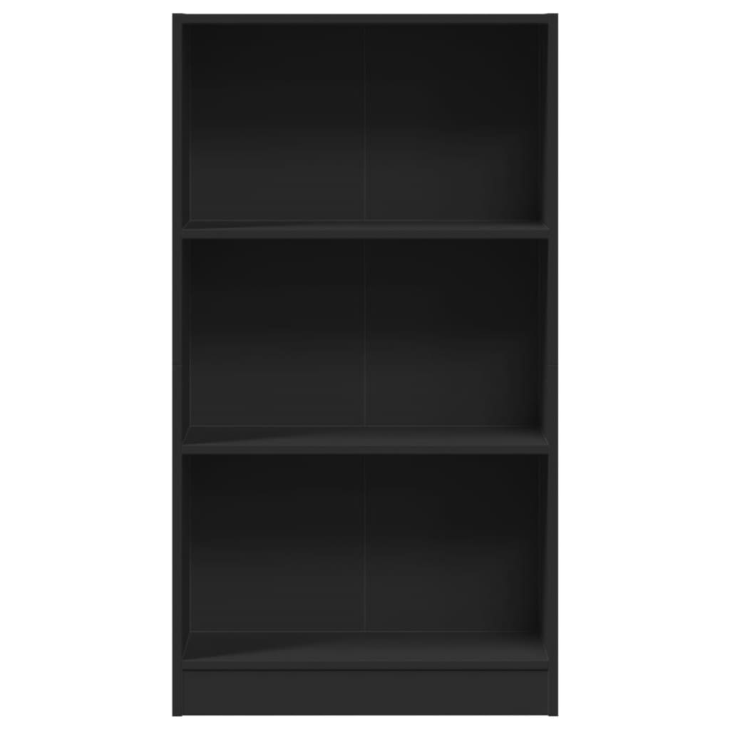 Boekenkast 60x24x109 cm bewerkt hout zwart