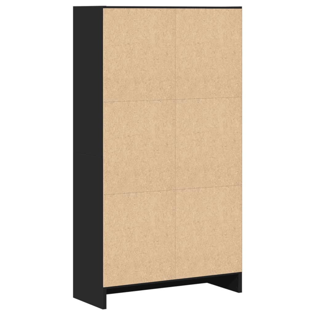 Boekenkast 60x24x109 cm bewerkt hout zwart