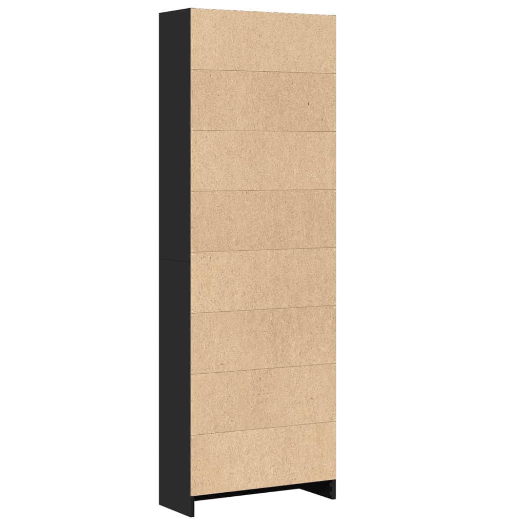 Boekenkast 60x24x176 cm bewerkt hout zwart