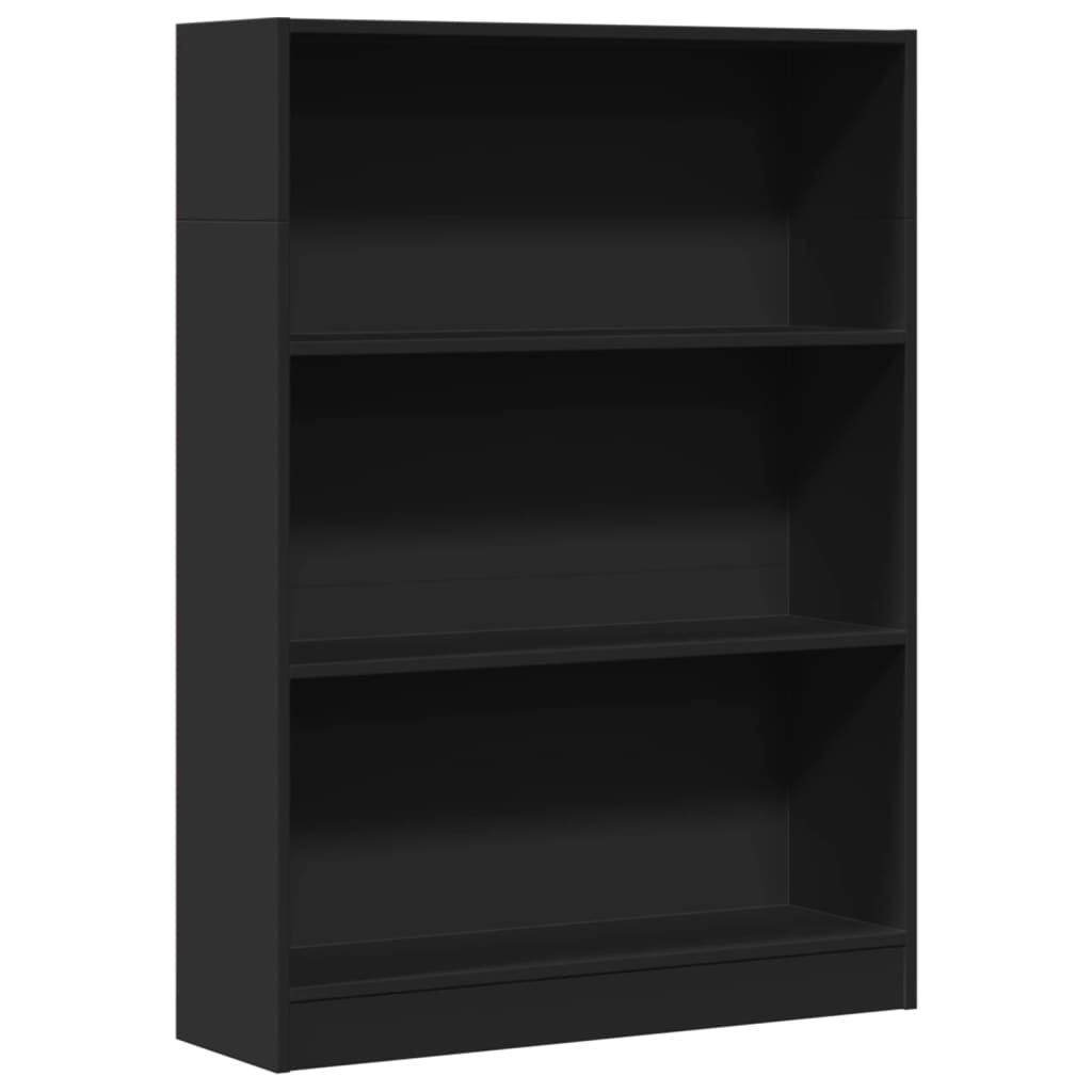 Boekenkast 80x24x109 cm bewerkt hout zwart