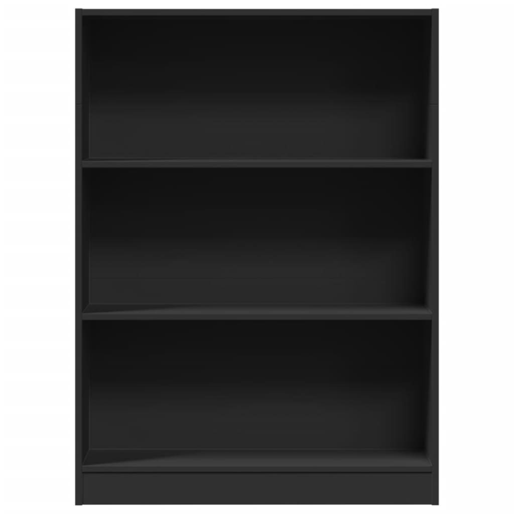 Boekenkast 80x24x109 cm bewerkt hout zwart