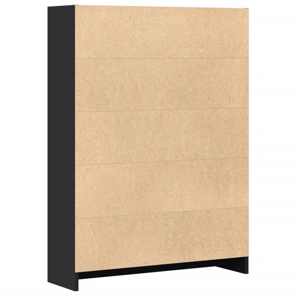 Boekenkast 80x24x109 cm bewerkt hout zwart