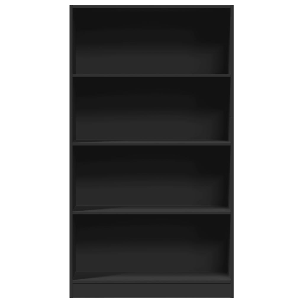 Boekenkast 80x24x143 cm bewerkt hout zwart