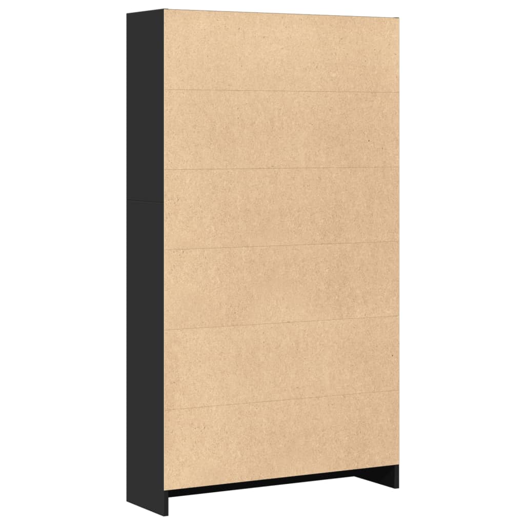 Boekenkast 80x24x143 cm bewerkt hout zwart