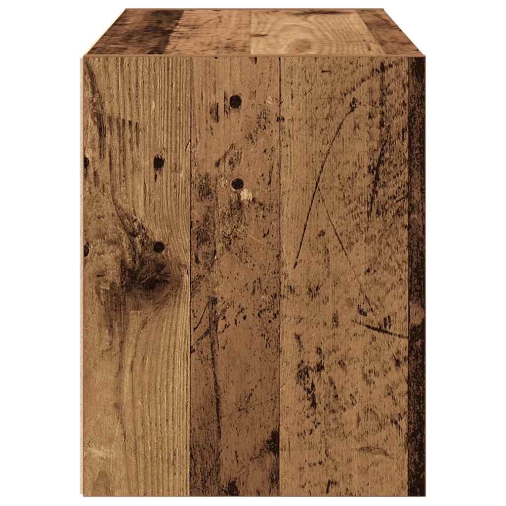 Kast met 2 lades 60x31x40 cm bewerkt hout oud houtkleurig