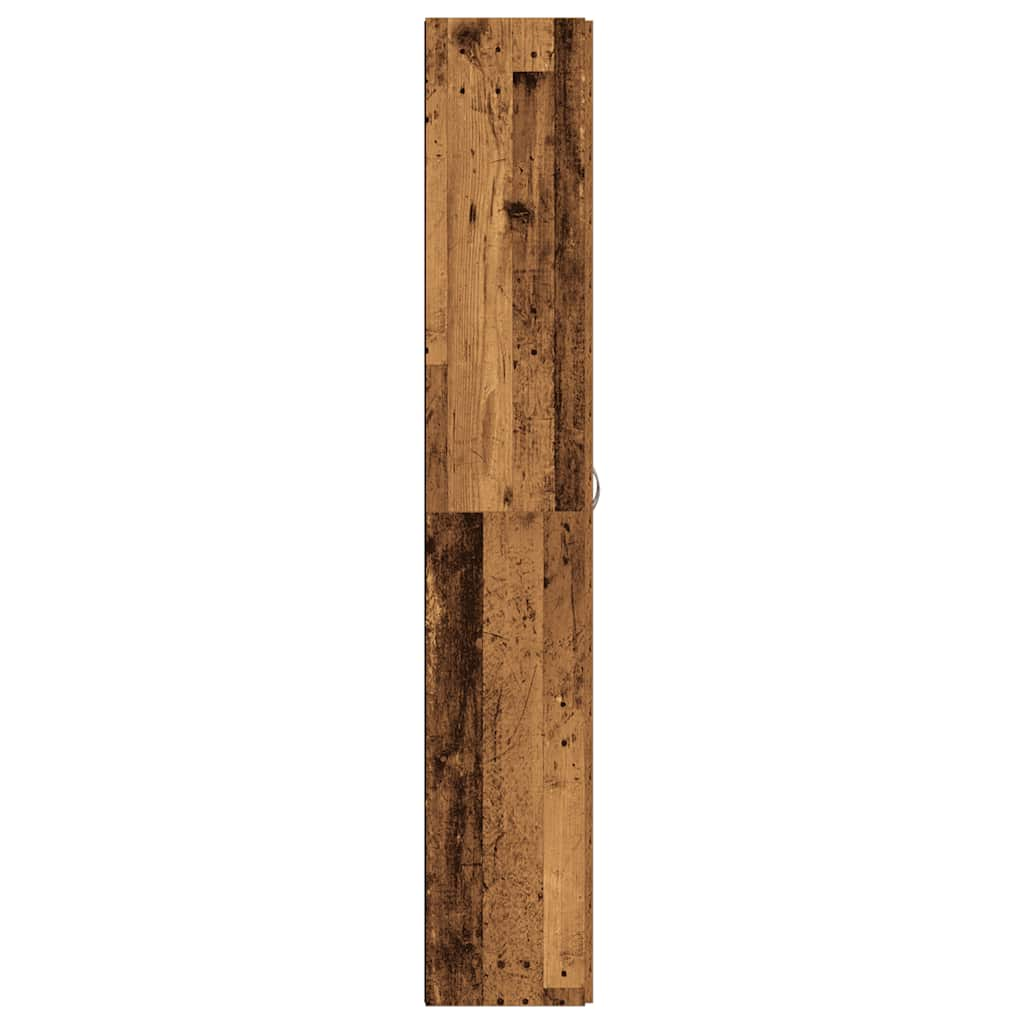 Hoge kast 60x32x190 cm bewerkt hout oud houtkleurig