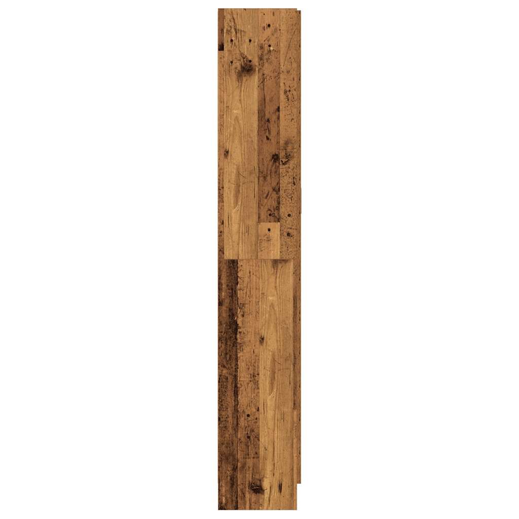 Hoge kast 82,5x30,5x185 cm bewerkt hout oud houtkleurig