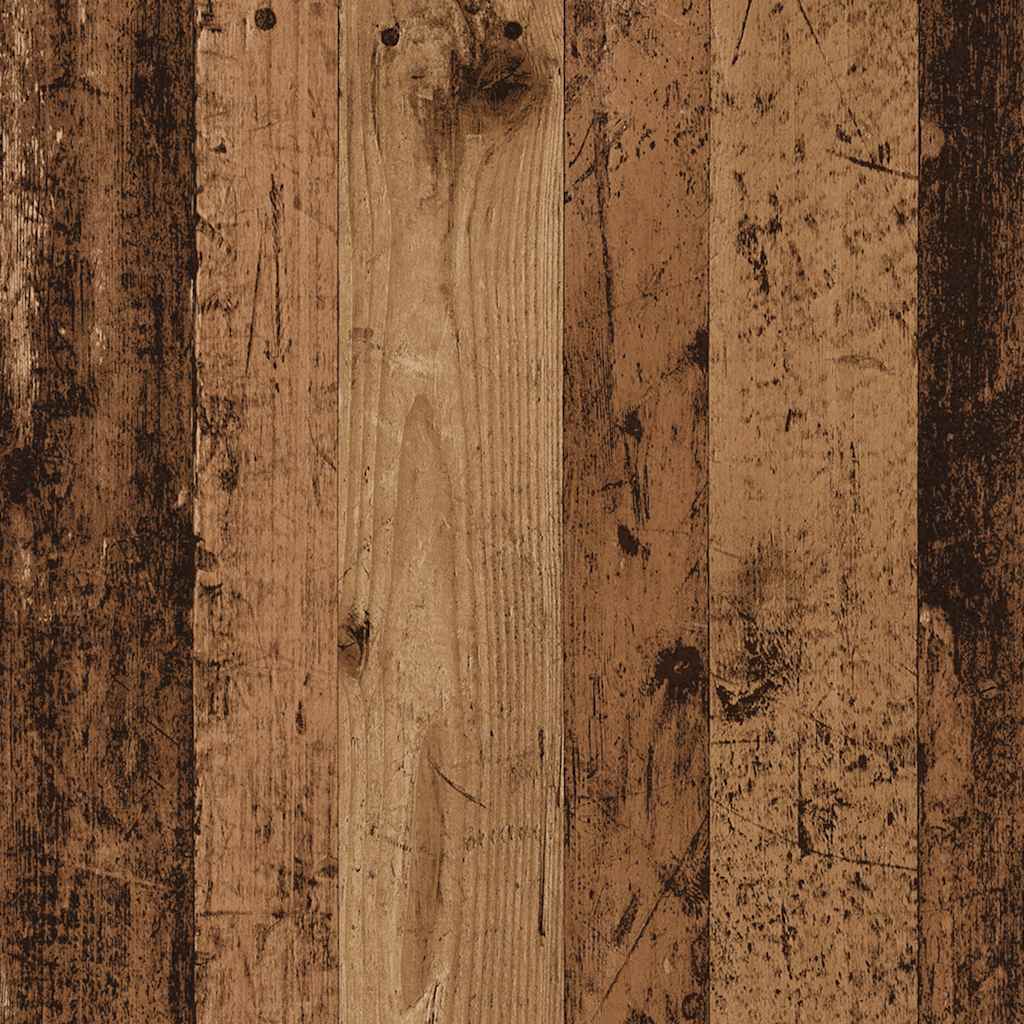 Hoge kast 82,5x30,5x185 cm bewerkt hout oud houtkleurig