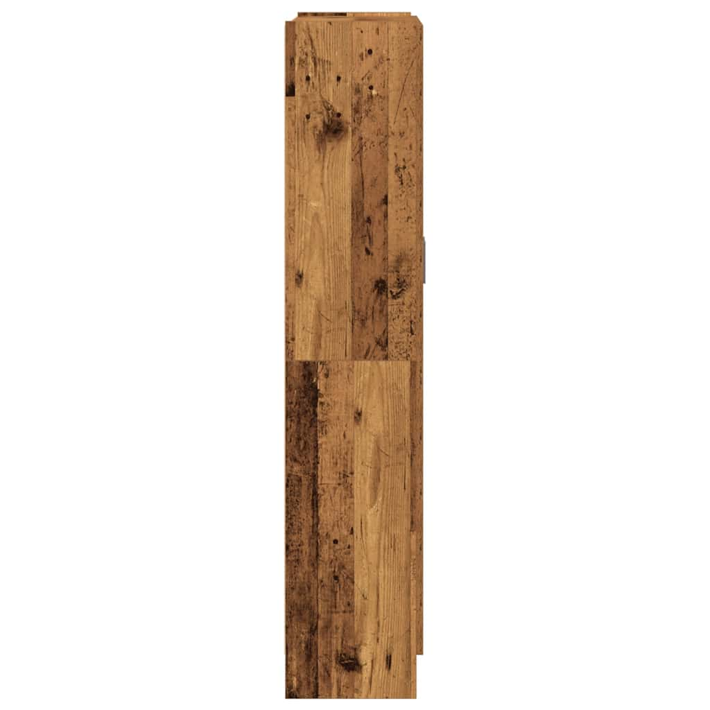 Hoge kast 82,5x30,5x150 cm bewerkt hout oud houtkleurig