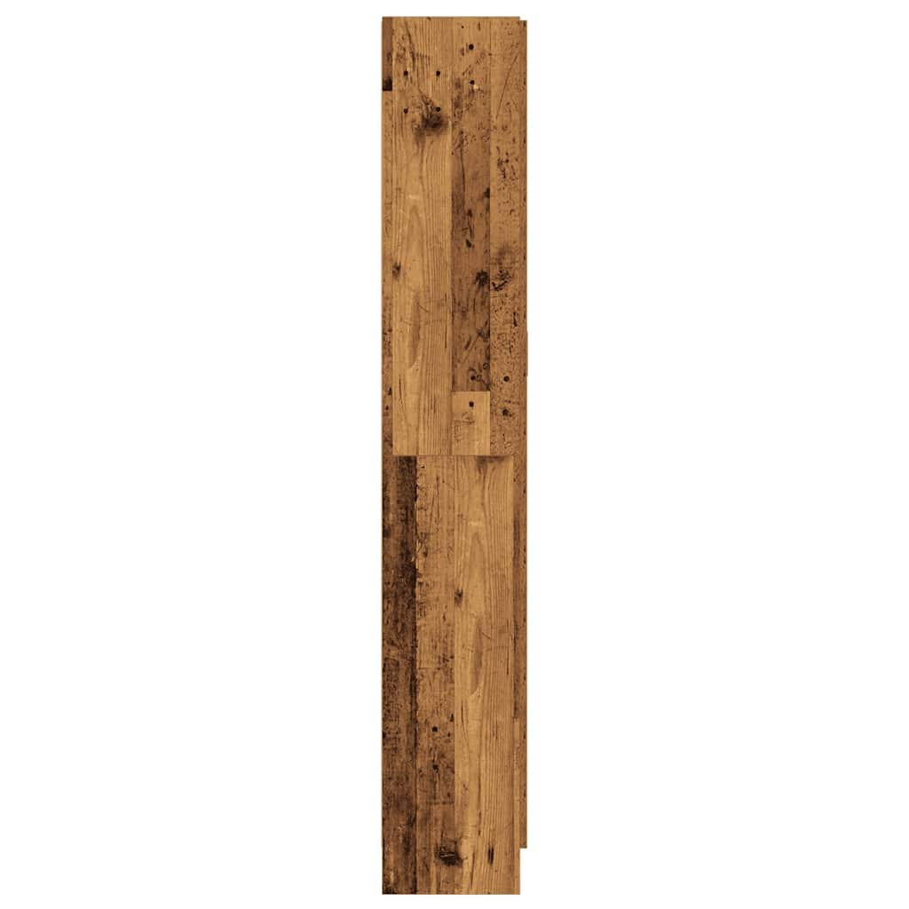 Hoge kast 82,5x30,5x185 cm bewerkt hout oud houtkleurig