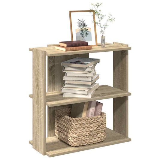 Boekenkast 3-laags 60x30x60 cm bewerkt hout sonoma eikenkleurig