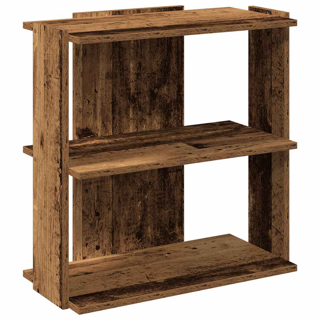 Boekenkast 3-laags 60x30x60 cm bewerkt hout oud houtkleur