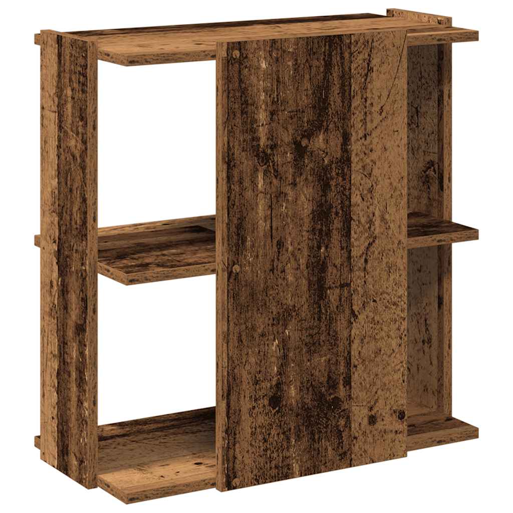 Boekenkast 3-laags 60x30x60 cm bewerkt hout oud houtkleur